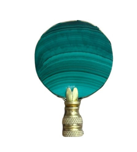 Natural Malachite Round Finial - Handcrafted Stone Knob for Cabinets, Drawers & Furniture - Perfect for Home Decor & DIY Projects