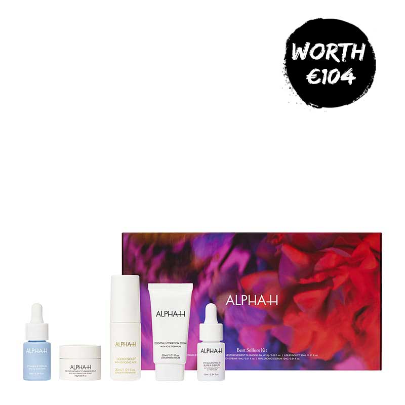 Alpha H Best Sellers Skincare Kit - Glycolic Acid Exfoliating Treatment & Hydrating Serum Set for Glowing Skin | Perfect for Nighttime Routine & Anti-Aging Care