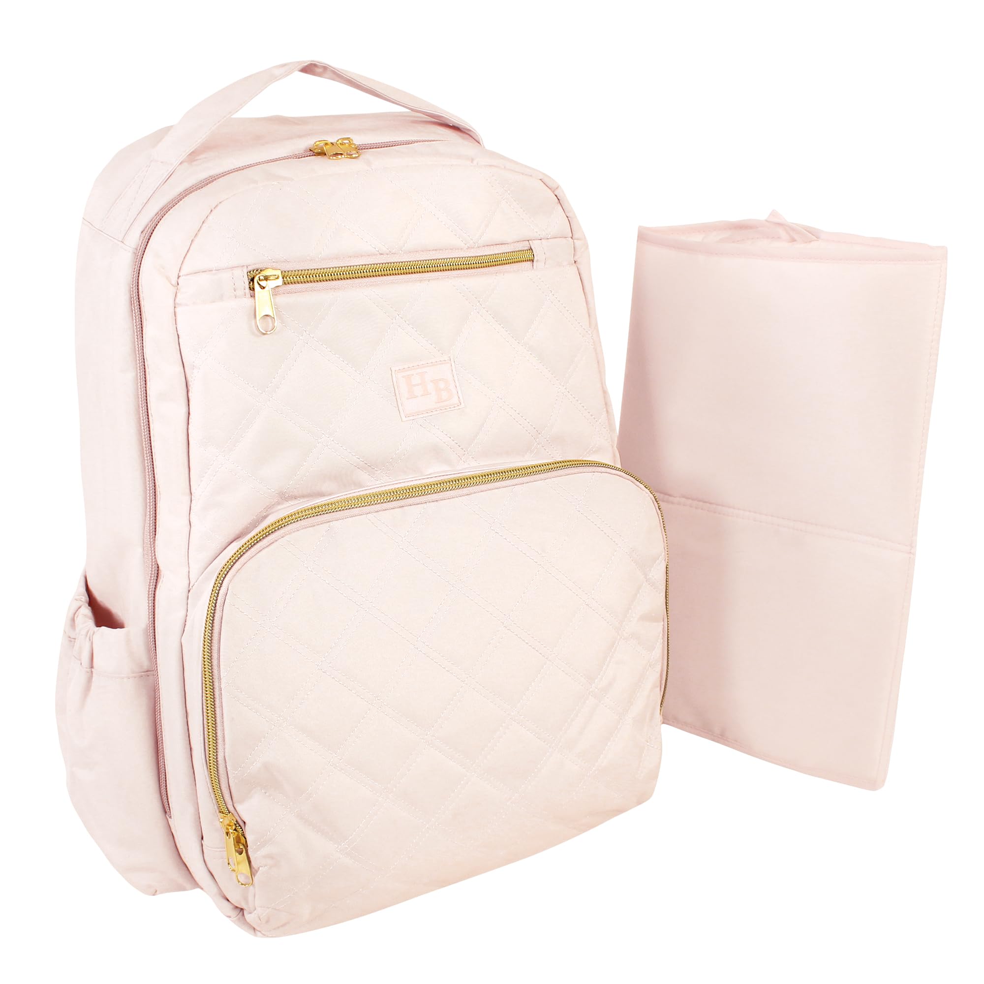 Hudson Baby Unisex Premium Diaper Backpack with Changing Pad - Lightweight & Spacious Baby Bag for Travel, Daycare & Outings (Powder Pink, One Size) | Perfect for New Parents, Baby Showers & On-the-Go Families