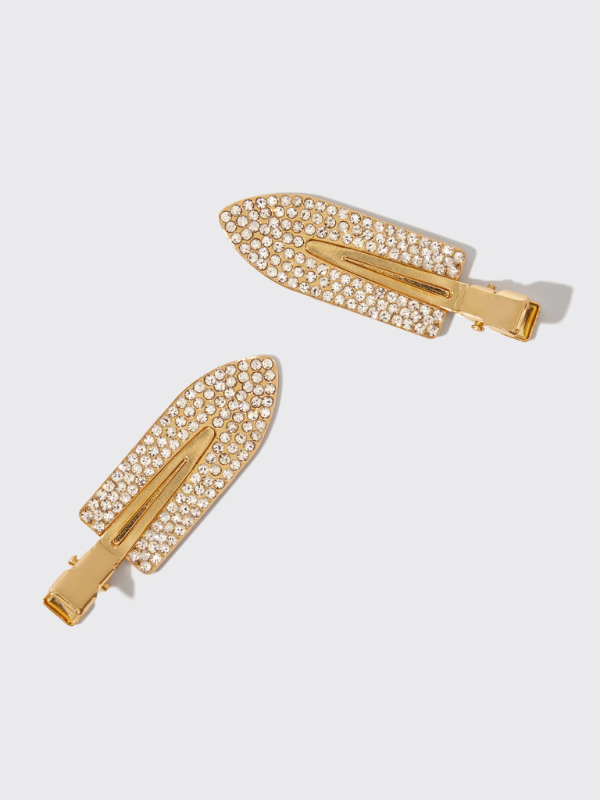 Glamorous Creaseless Hair Clips Set of 2 - Rhinestone Embellished Hair Accessories for Women | Perfect Holiday Gift for Parties, Weddings & Special Occasions