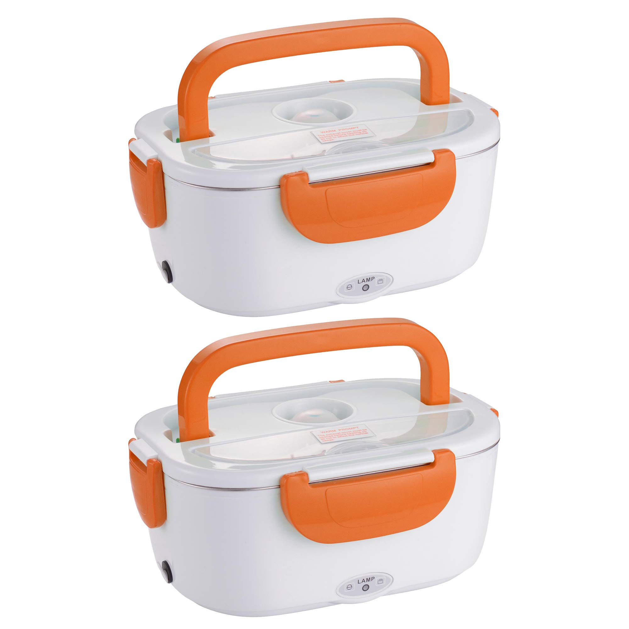 Yescom 1.5L Electric Lunch Box - Portable Food Warmer Heater for Office, Car & Travel - BPA-Free Leak-Proof Container - 2 Pack - Keep Meals Hot at Work, School or Road Trips