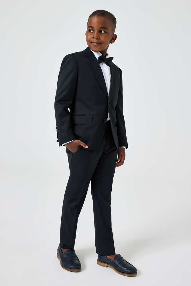 Lennon 2 Piece Suit - Black Wool Stretch Men's Business Suit | Perfect for Office Wear, Weddings & Formal Events