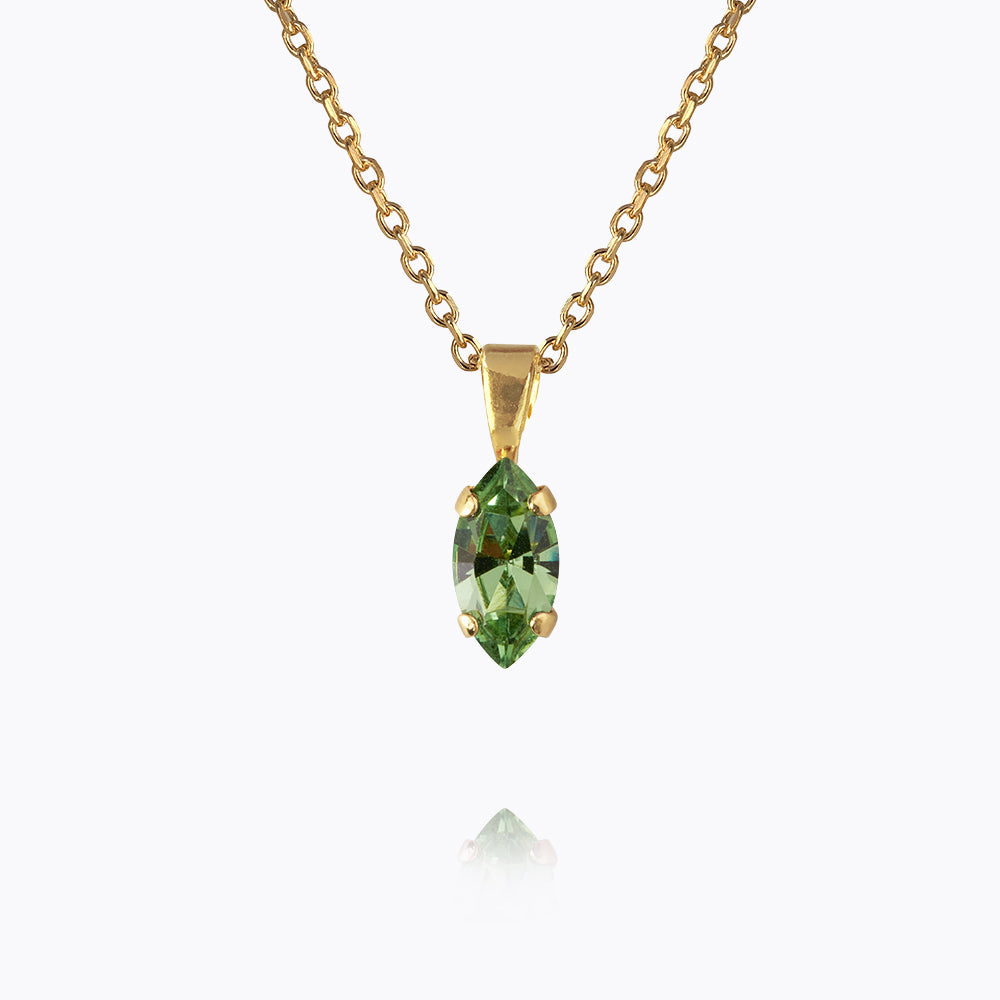 Elegant Petite Navette Necklace with Genuine Peridot Gemstone | Dainty Green Jewelry for Women | Perfect for Weddings, Date Nights & Special Occasions