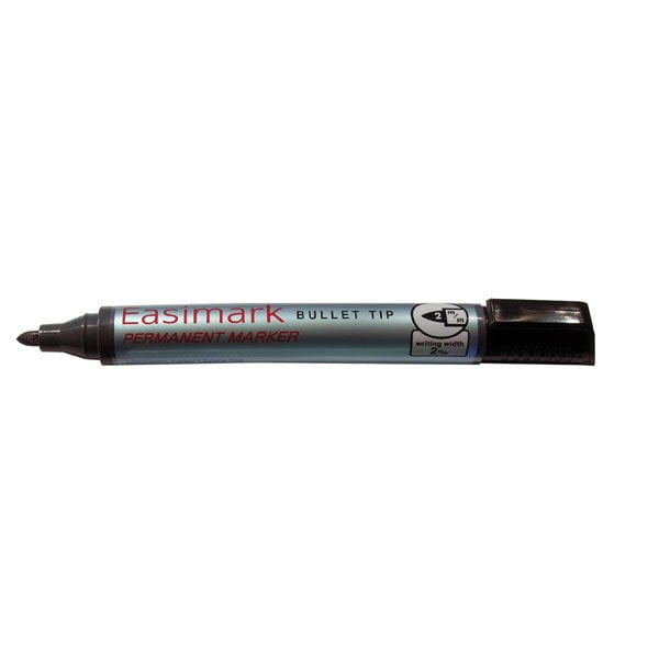 Artline 107 Easimark Permanent Marker - 2mm Bullet Tip, Black Ink, Pack of 12 - Ideal for Office, School, Labeling & DIY Projects