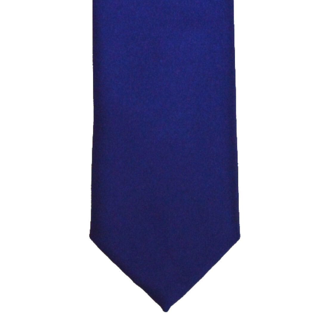 LA Smith French Navy Skinny Weft Satin Tie for Men - Slim Fit Formal Necktie for Business, Weddings & Special Occasions