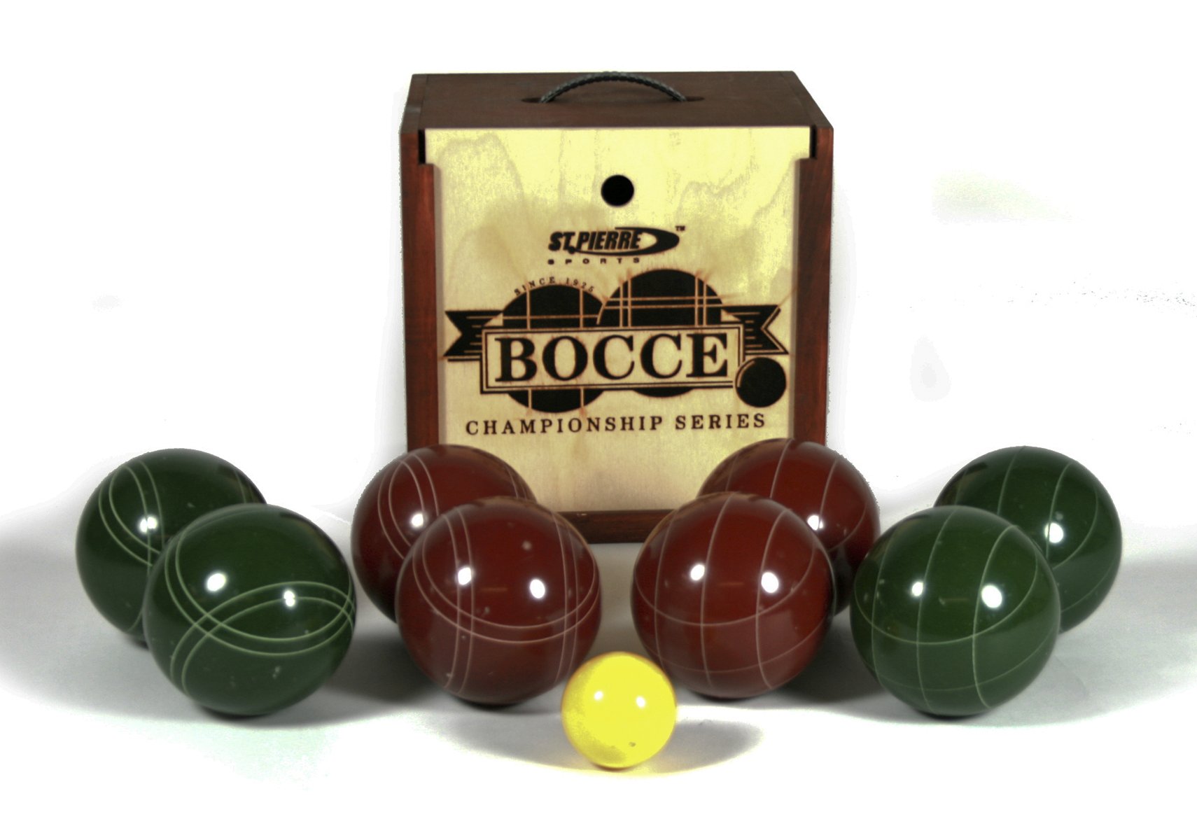 Premium St. Pierre Tournament Bocce Ball Set in Elegant Wooden Storage Box - Outdoor Lawn Games for Backyard, Beach & Picnic Fun