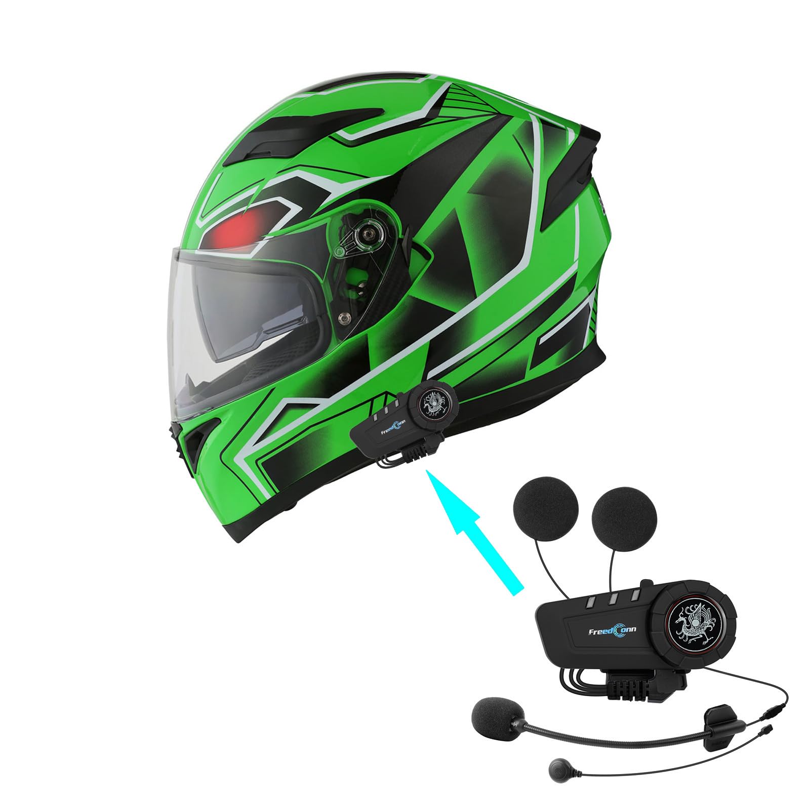 1Storm Motorcycle Street Bike Helmet - Dual Visor/Sun Visor Full Face Helmet in Element Silver & Matte Black (HJK316) | Lightweight & DOT Approved for Urban Commuting & Highway Riding