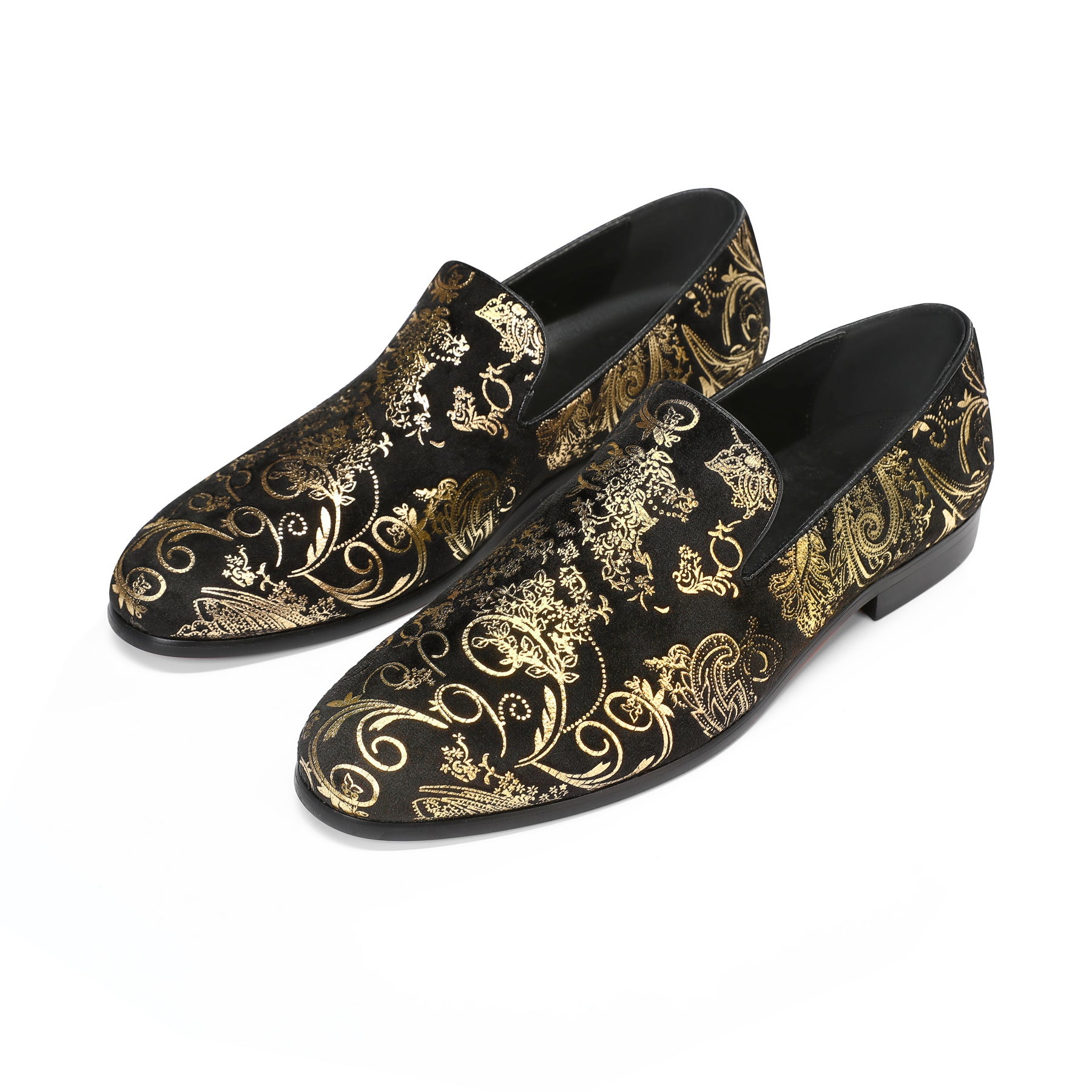 Men's Gold Round Toe Low Top Loafers - Comfortable Casual Slip-On Shoes for Work, Office & Everyday Wear