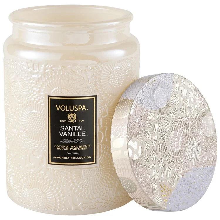Santal Vanille Large Jar Candle - 16oz Premium Scented Soy Wax Candle for Home, Relaxation & Aromatherapy - Perfect for Living Room, Bedroom & Spa Decor