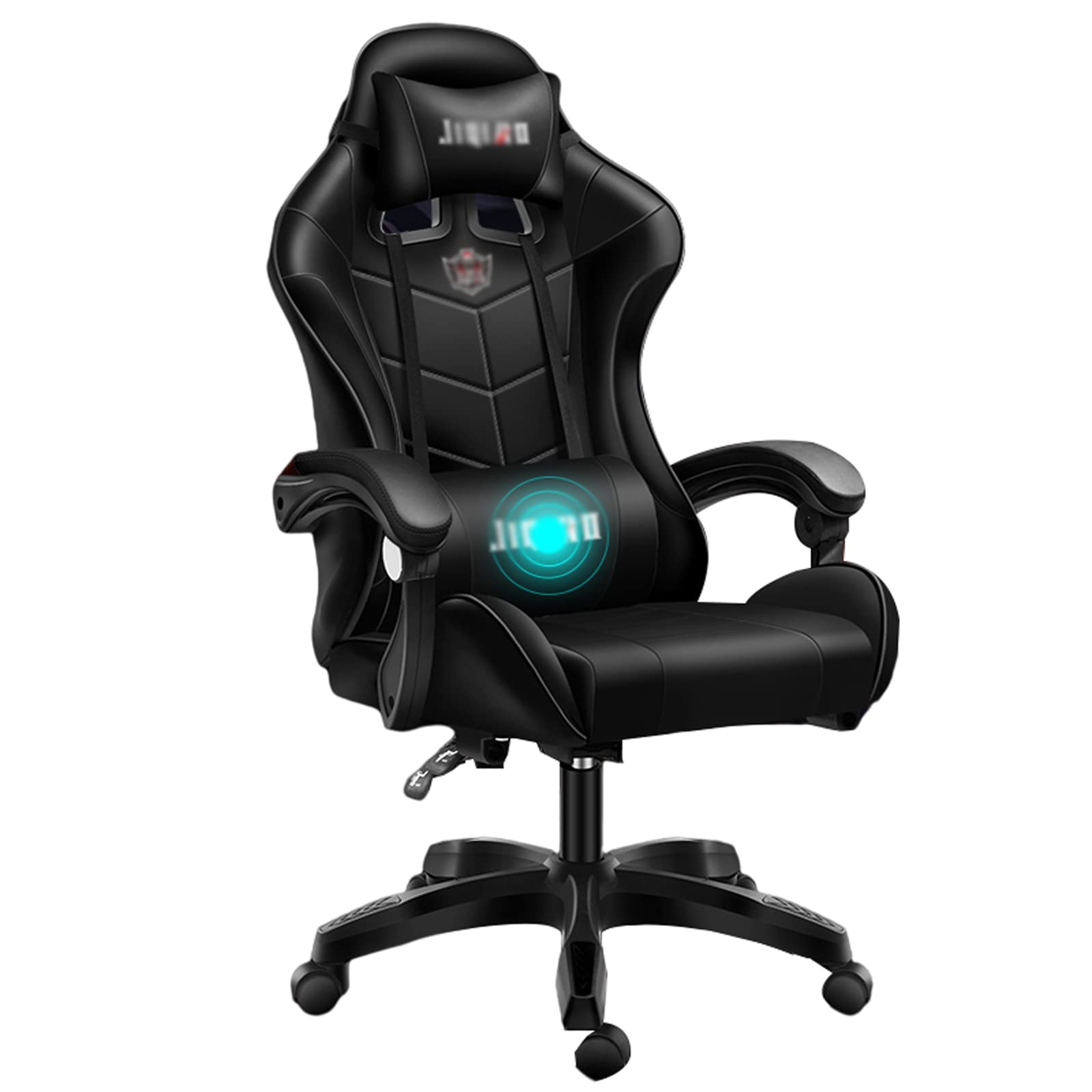 WHLONG Ergonomic Boys Gaming Chair - Reclining Swivel Computer Chair with Lift Function for Office & Home, Steel Base Black - Perfect for Teen Gamers, Study Sessions & Home Office Workspaces