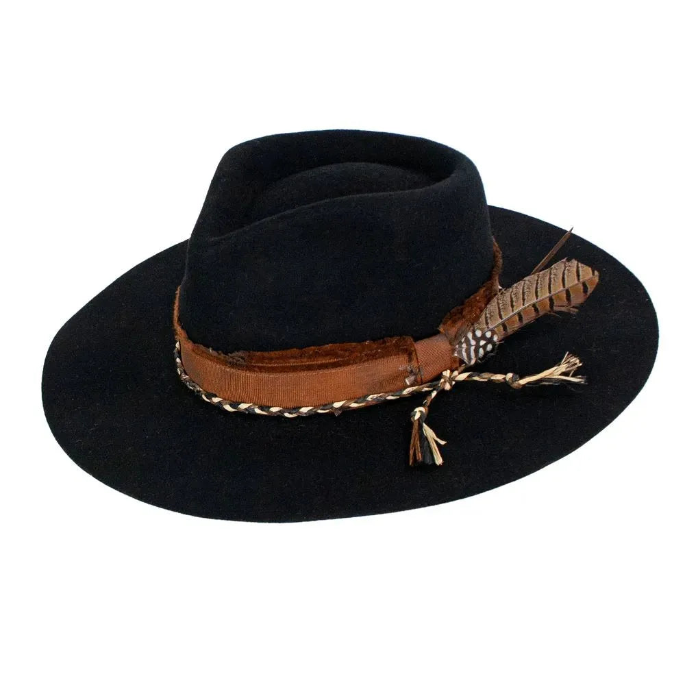 Peter Grimm Bandolero Wide Brim Wool Felt Cowboy Hat for Men - Western Style Outdoors Riding, Rodeo & Country Fashion Accessory