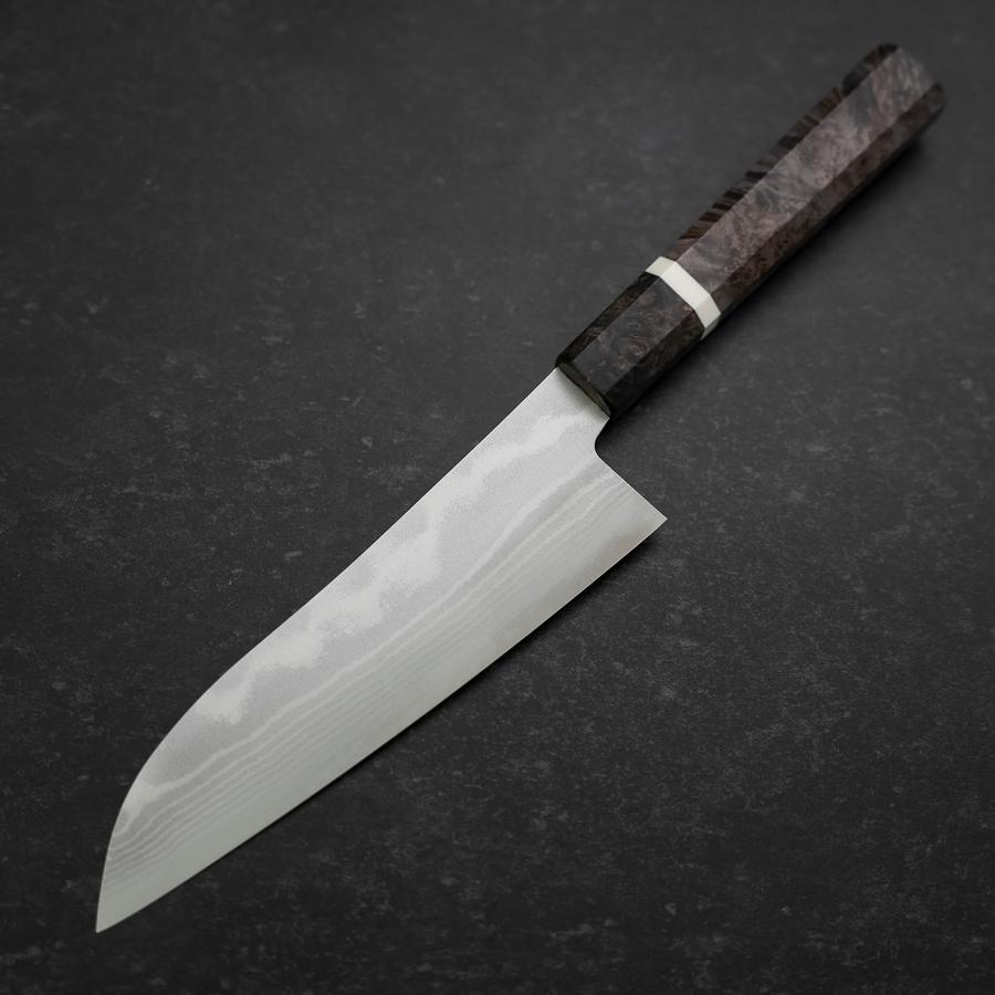 Premium Santoku Knife - 180mm VG-10 Damascus Steel Blade with Ergonomic Maple Wood Handle - Perfect for Slicing, Dicing & Chopping Vegetables, Meat & Fish - Professional Japanese Kitchen Knife for Home Chefs & Cooking Enthusiasts