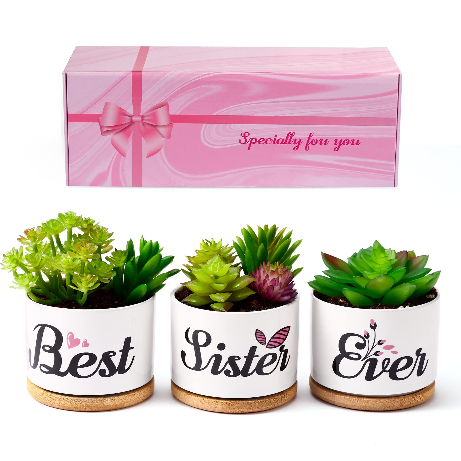 AMTOVO Best Sister Ever Gift Set - Thoughtful Birthday & Christmas Present for Women with Beautiful Gift Box - Perfect for Sister's Day, Anniversaries & Special Occasions