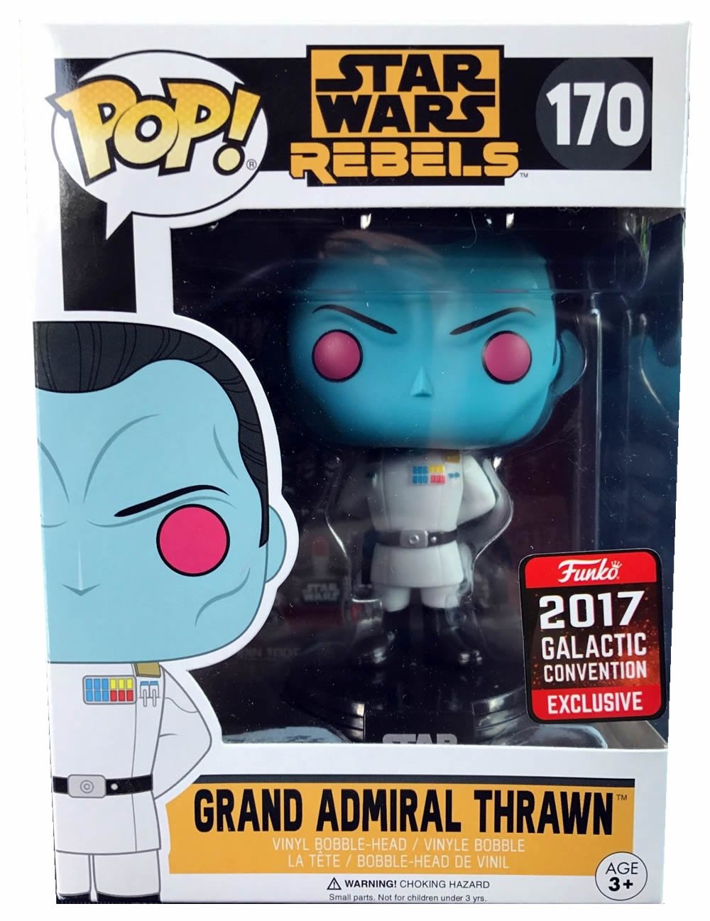 Funko Pop! Star Wars Rebels Grand Admiral Thrawn #170 - 2017 Star Wars Galactic Convention Exclusive Collectible Figure - Perfect for Display, Gifts & Star Wars Fans Collection