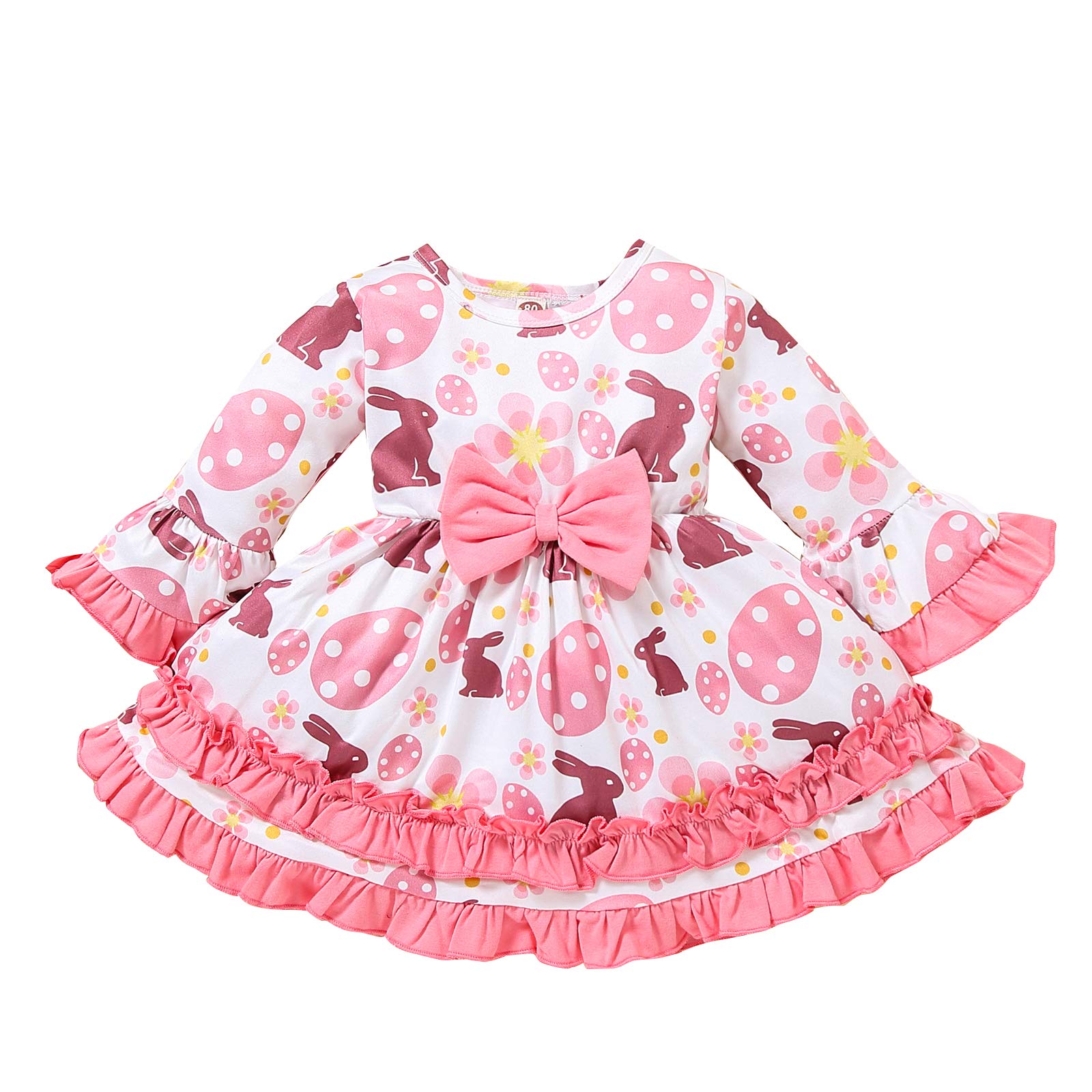 Easter Bunny Dress for Toddler Girls - Ruffle Long Sleeve Rabbit Dress for Baby Girls | Perfect for Easter Sunday, Spring Photoshoots & Holiday Celebrations