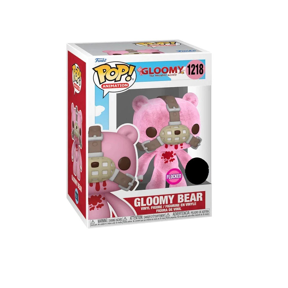Gloomy Bear Pop! Vinyl Figure with Mask - Flocked Bloody Edition (2022 Fall Convention Exclusive) | Collectible Animation Toy for Display & Gift Giving | Perfect for Anime Fans & Convention Collectors