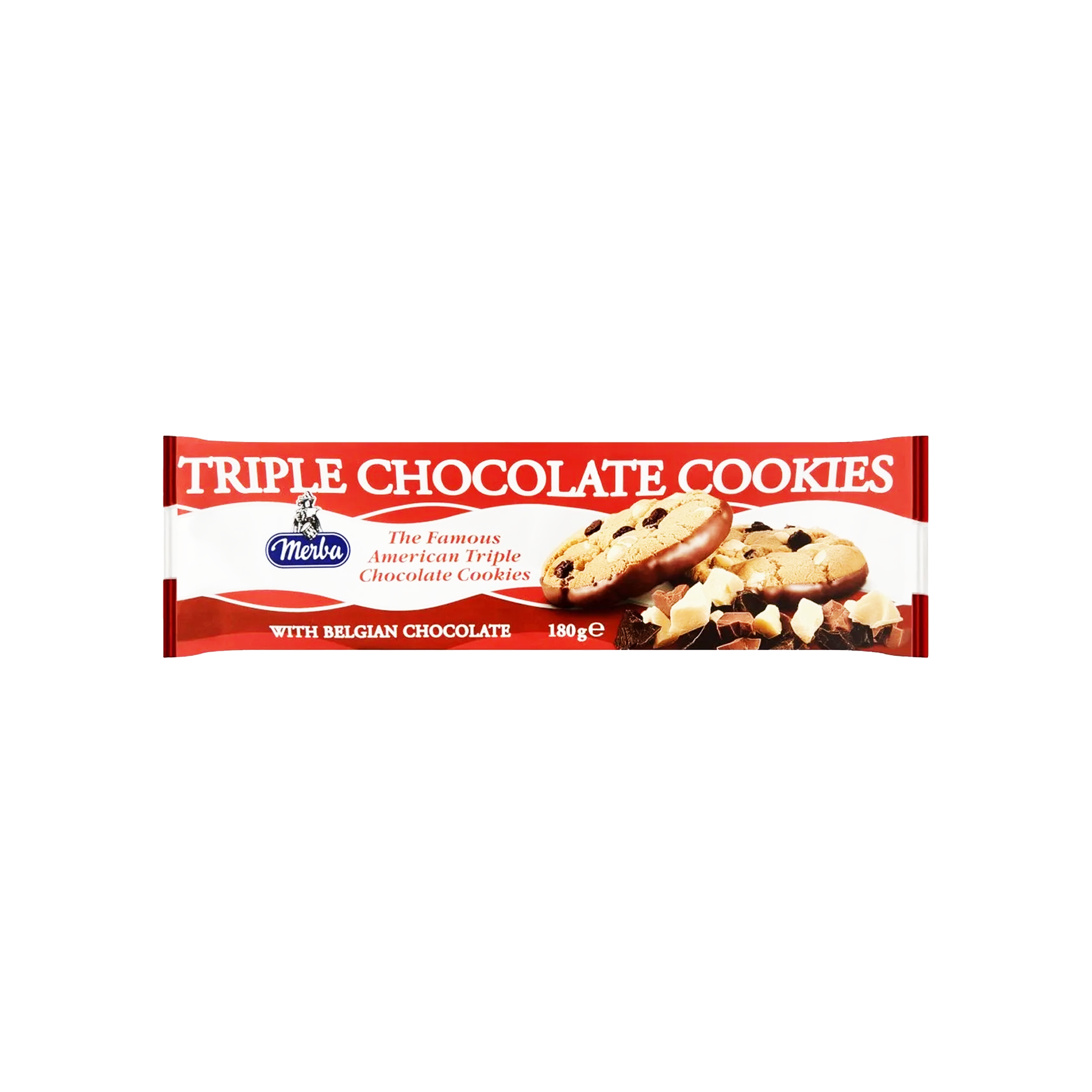 Merba Triple Chocolate Cookies - 180g | Premium Dutch Chocolate Biscuits | Gourmet Snacks for Office, Travel & Gift Giving