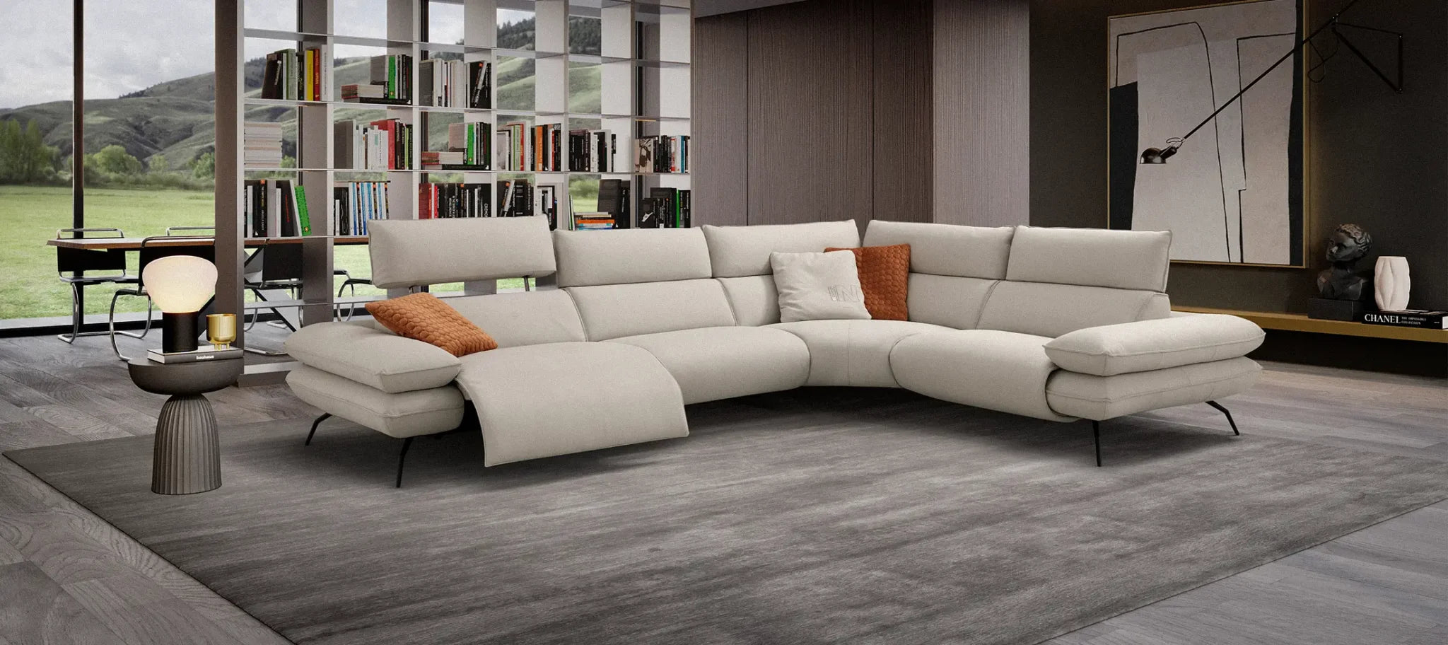INCANTO I861 4-Piece Sectional Sofa Set - Modern L-Shaped Couch with Chaise for Living Room, Family Room & Apartment