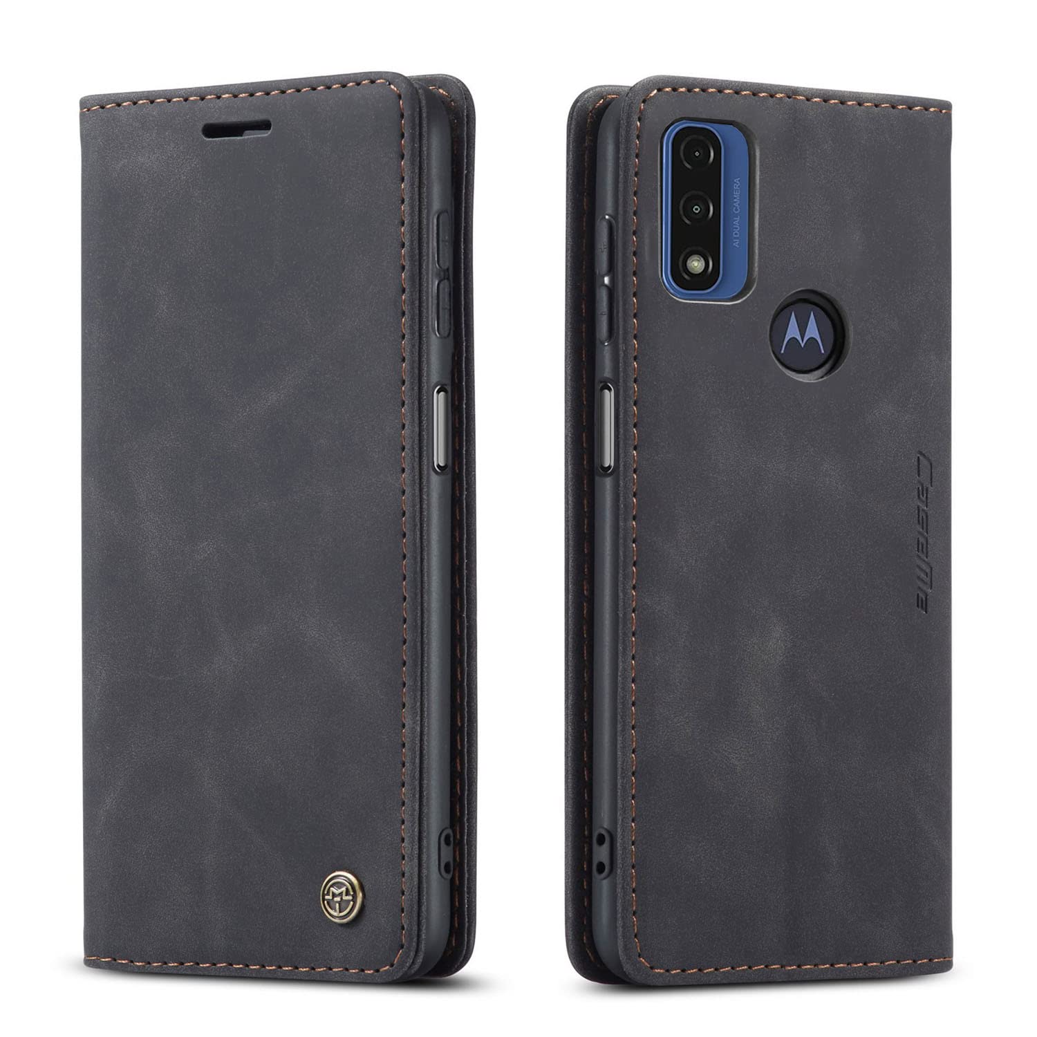 Premium Leather Wallet Case for Motorola Moto G Pure 2021 - Slim Flip Cover with Card Slots & Magnetic Closure | Classic Black Design | Perfect for Business, Travel & Daily Protection
