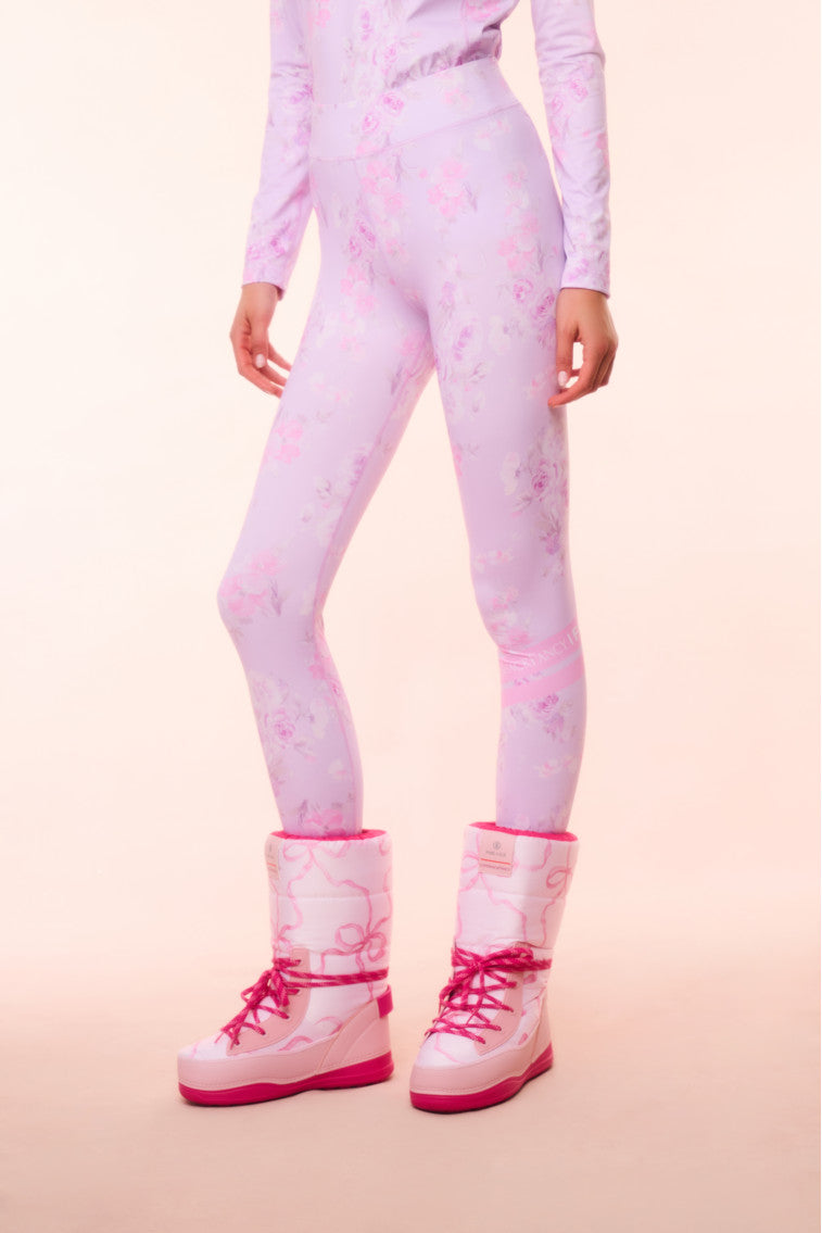 BOGNER FIRE+ICE x LoveShackFancy Love Leggings - High Waist Yoga Pants for Women, Floral Hibiscus Print, Stretchy & Breathable Workout Tights - Perfect for Yoga, Gym & Lounge Wear
