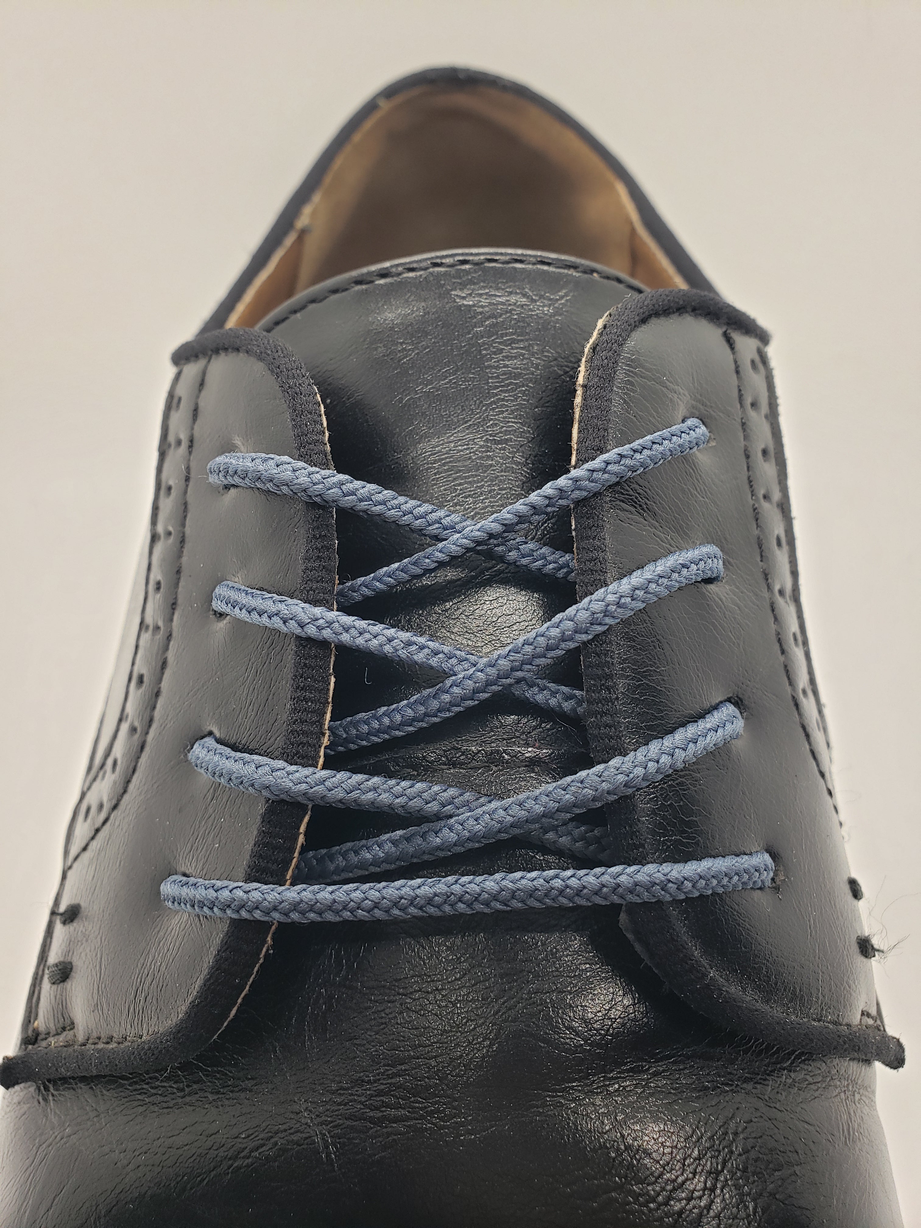 Round Denim Blue Dress Shoelaces - Premium Quality Shoe Laces for Women's & Men's Dress Shoes, Sneakers & Loafers - Perfect for Formal Wear, Office & Special Occasions
