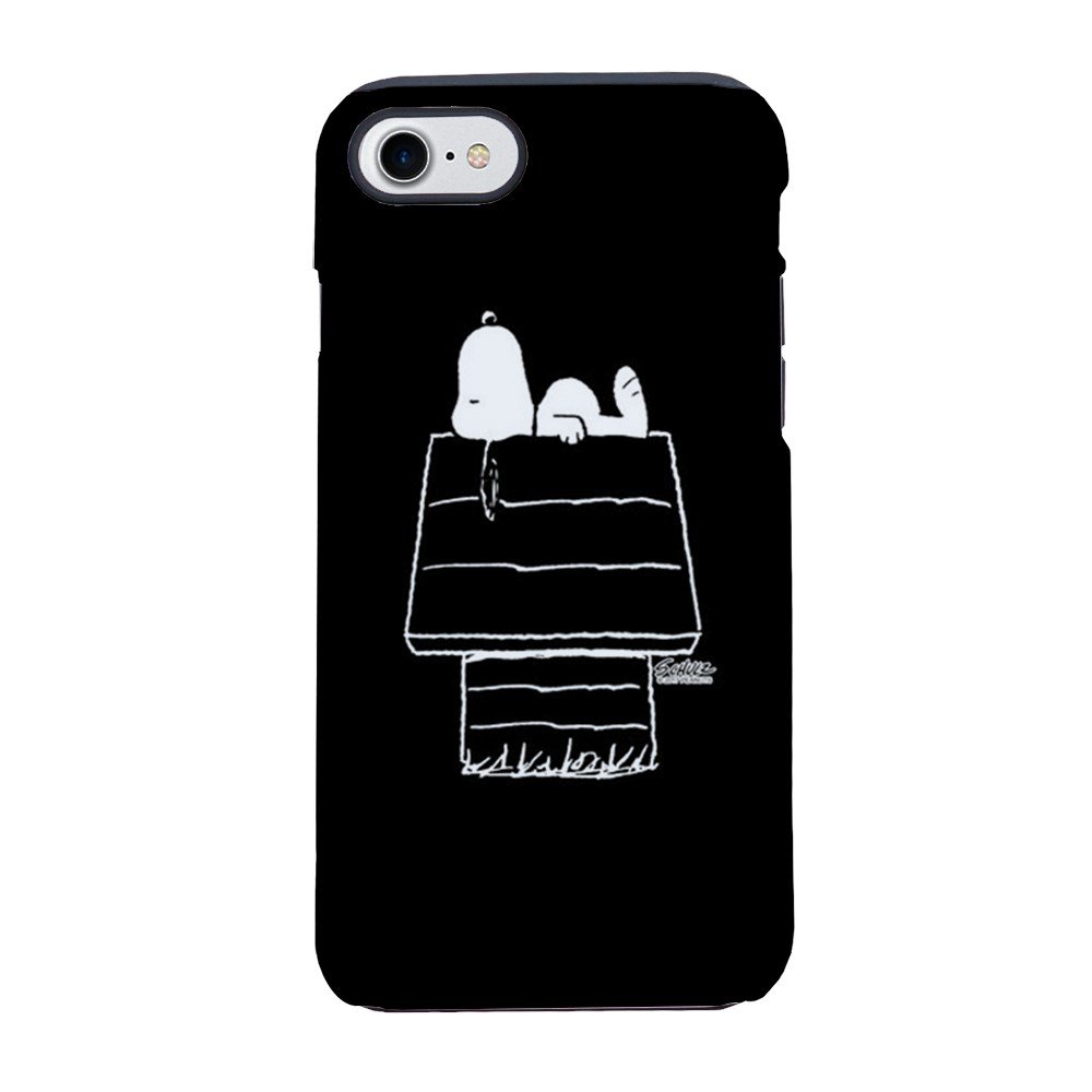Snoopy On House Black and White iPhone 8 / iPhone 7 Tough Protective Case - Durable Shell for Everyday Use, Work, and Travel