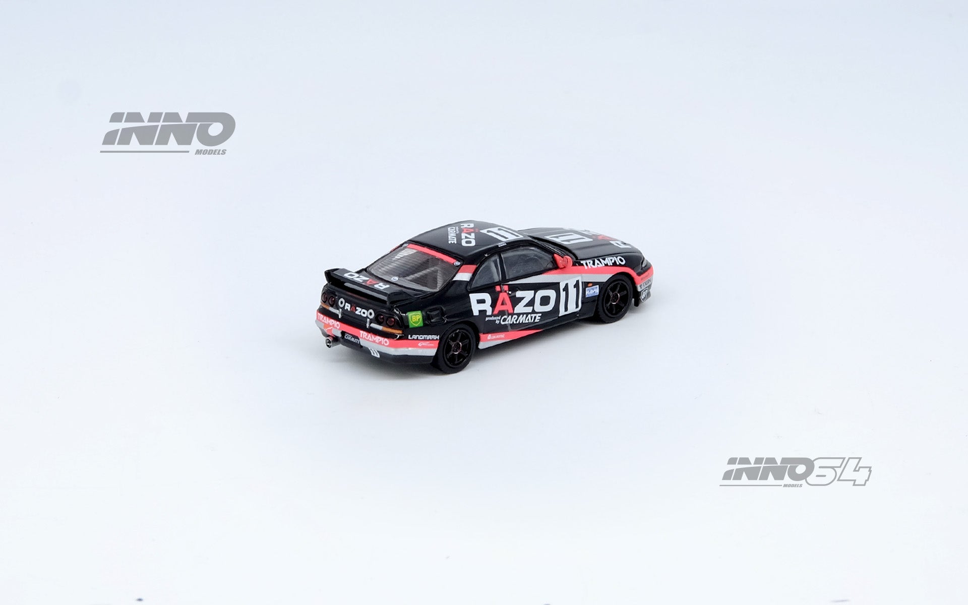 PREORDER INNO64 1:64 Scale Nissan GT-R (R33) #11 RAZO TRAMPIO N1 Super Endurance Series 1995 Sendan Highland Winner - Diecast Model Car for Collectors, Display, and Racing Enthusiasts