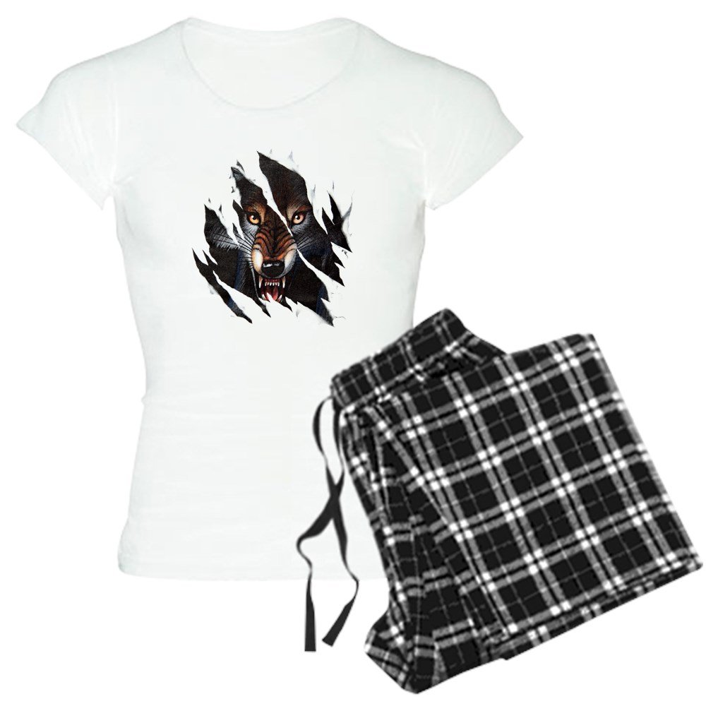 Royal Lion Women's Lightweight Pajama Set - Soft Sleepwear with Wolf Print for Comfortable Nights - Perfect for Lounging, Sleeping, and Relaxing at Home