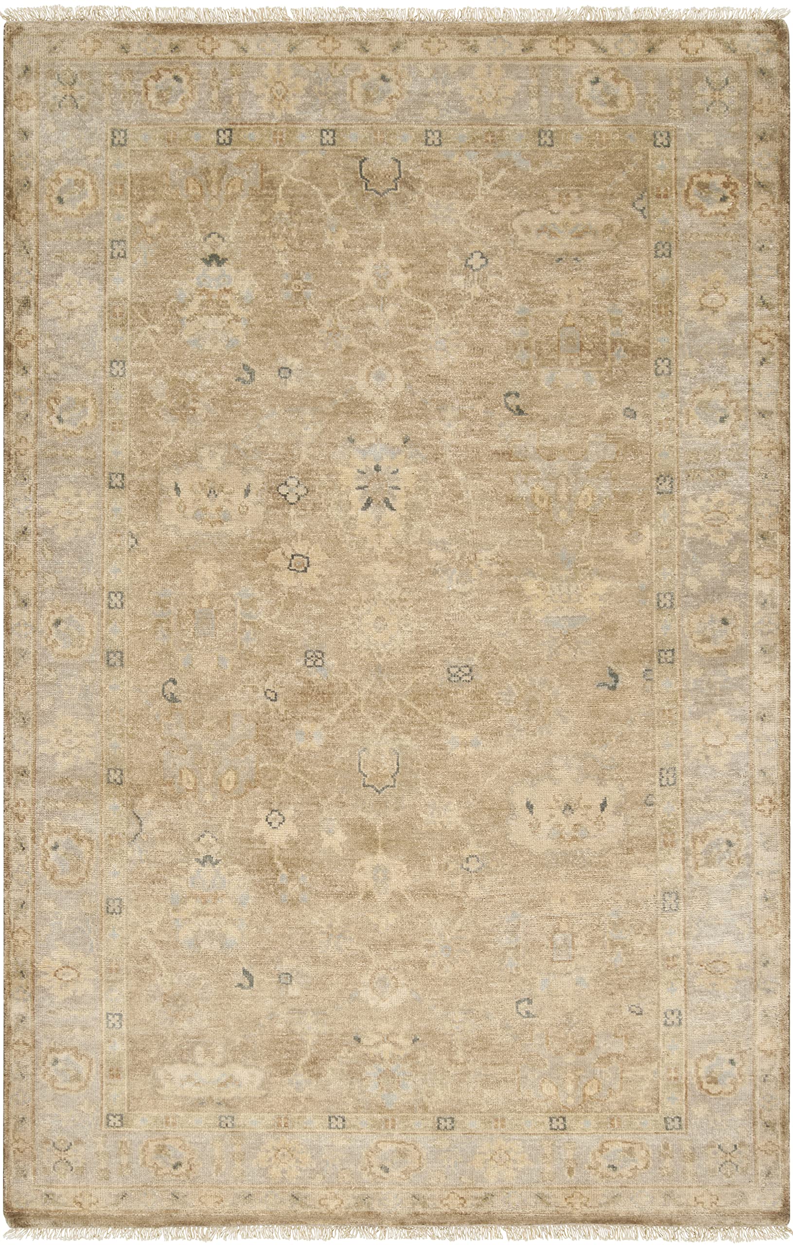 Mark&Day 2x3 Piedmont Traditional Pale Blue Wool Area Rug - Soft Brown Cream Carpet for Living Room, Bedroom, Kitchen - Perfect for Cozy Home Decor & High Traffic Areas (2' x 3')