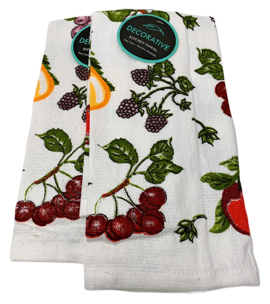 Premium Printed Kitchen Dish Towels Set of 2 - 24