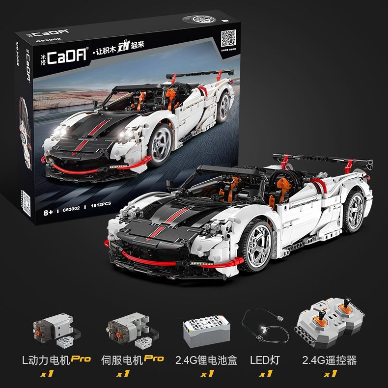 CaDA C63002 Son of The Wind 1812PCS Sports Car Building Blocks Set - High-Speed Racing Model Kit for Adults & Teens, Perfect for Display, Collection, and DIY Engineering Projects
