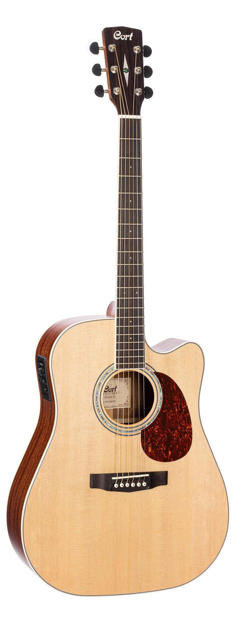 Cort MR710F Dreadnought Cutaway Acoustic Guitar - Natural Satin Finish with GCB67 Gig Bag - Perfect for Beginners, Performances & Travel