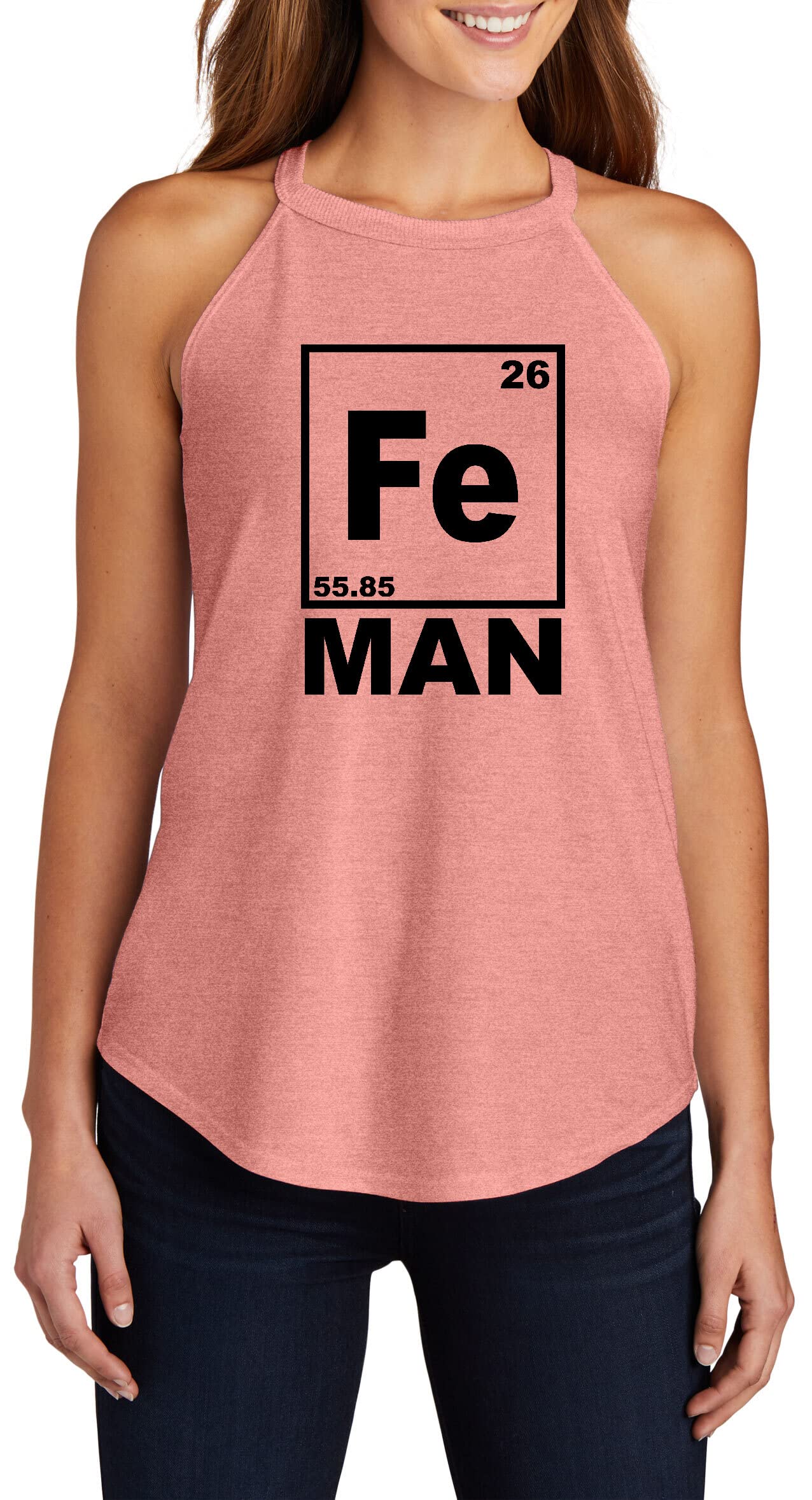 Funny Iron Man Chemistry Periodic Table T-Shirt for Women | Comical Science Geek Tee | Perfect for Cosplay, Comic Con & Gifts