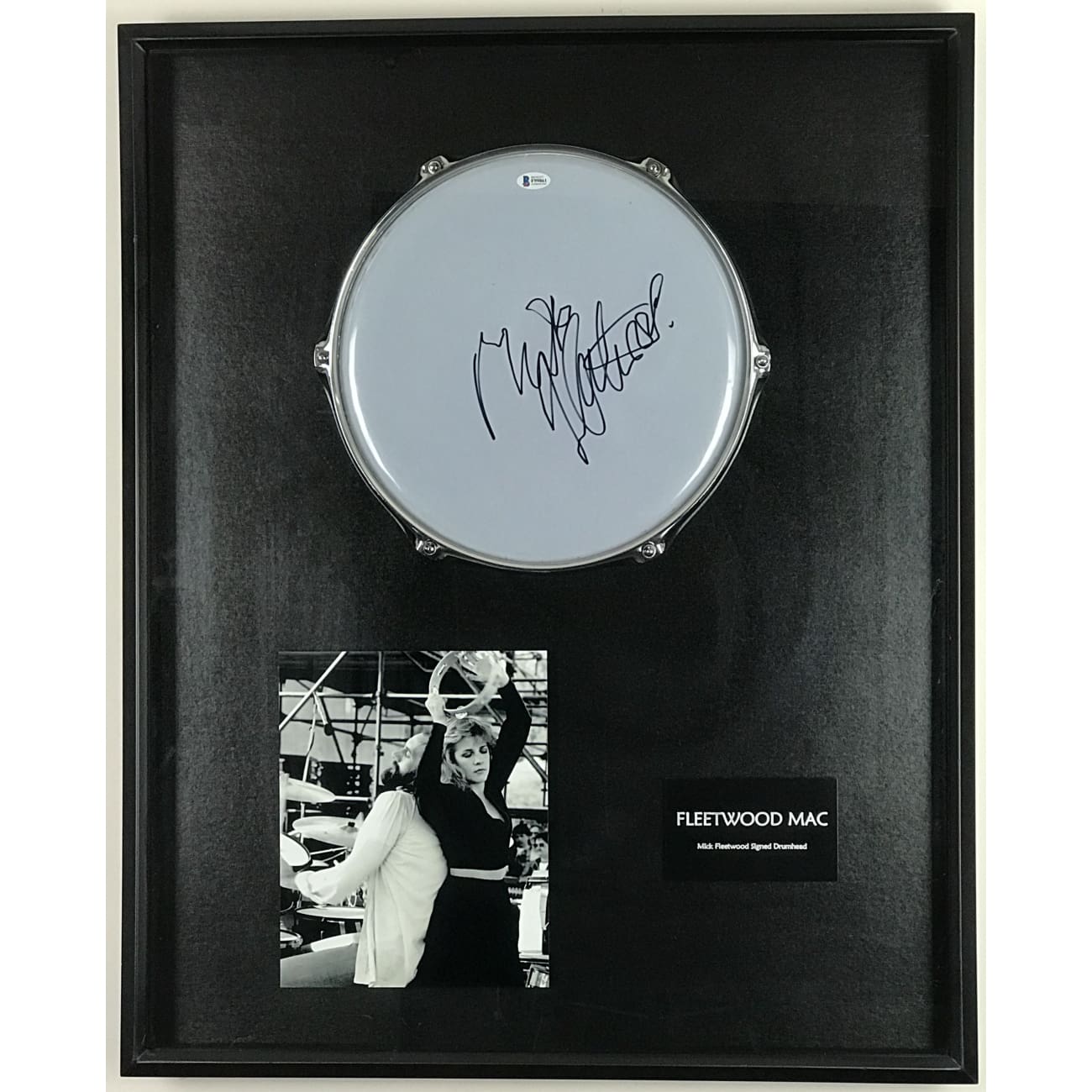 Authentic Fleetwood Mac Drumhead Collage Signed by Mick Fleetwood with BAS COA - Rare Collectible for Music Fans & Memorabilia Enthusiasts | Perfect for Home Decor, Music Rooms & Fan Collections