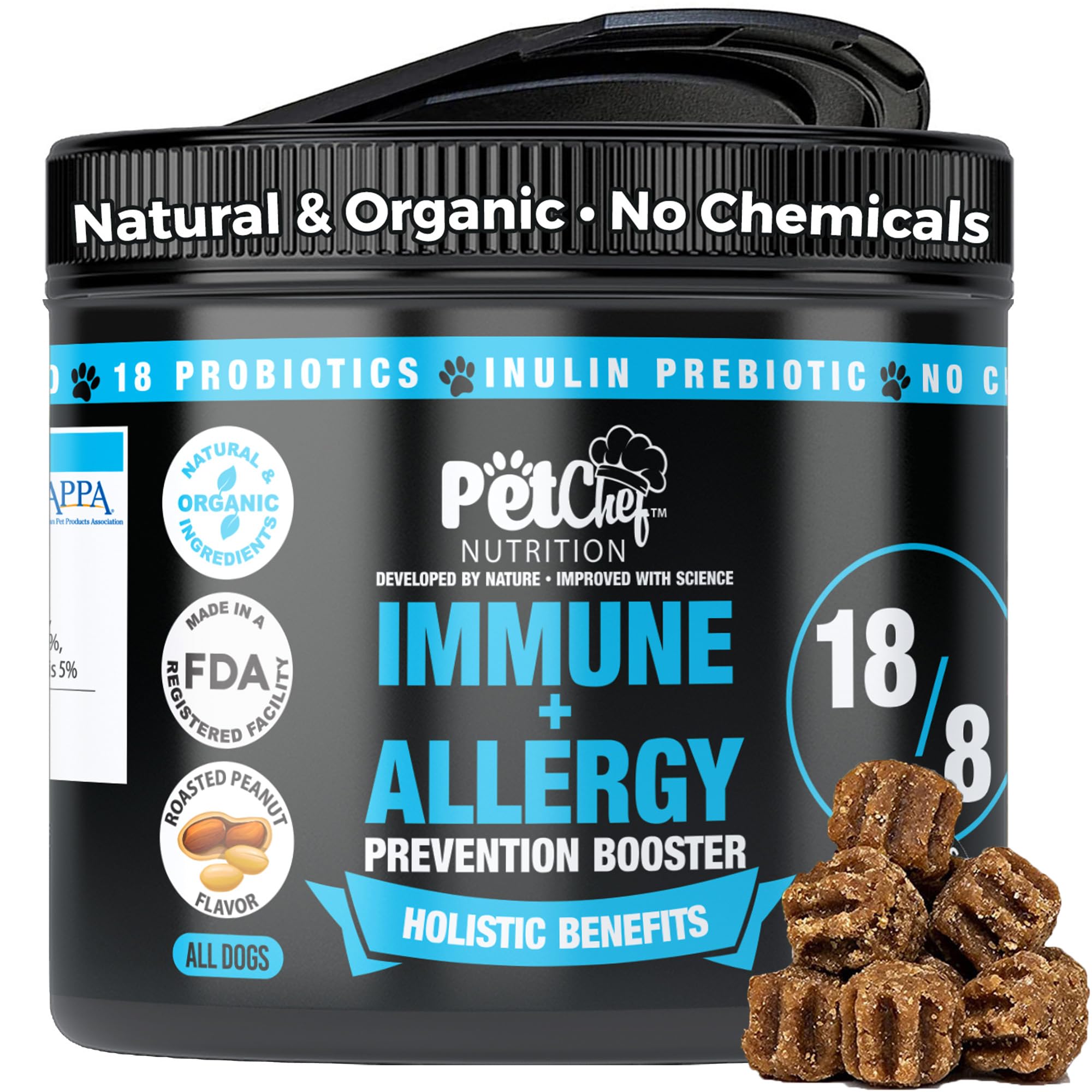 Pet Chef Respiratory Immune Support for Dogs | Allergy & Itch Relief | Hot Spot & Skin Rash Treatment | Boosts Immune Health | Ideal for Allergy-Prone Dogs & Multi-Pet Households