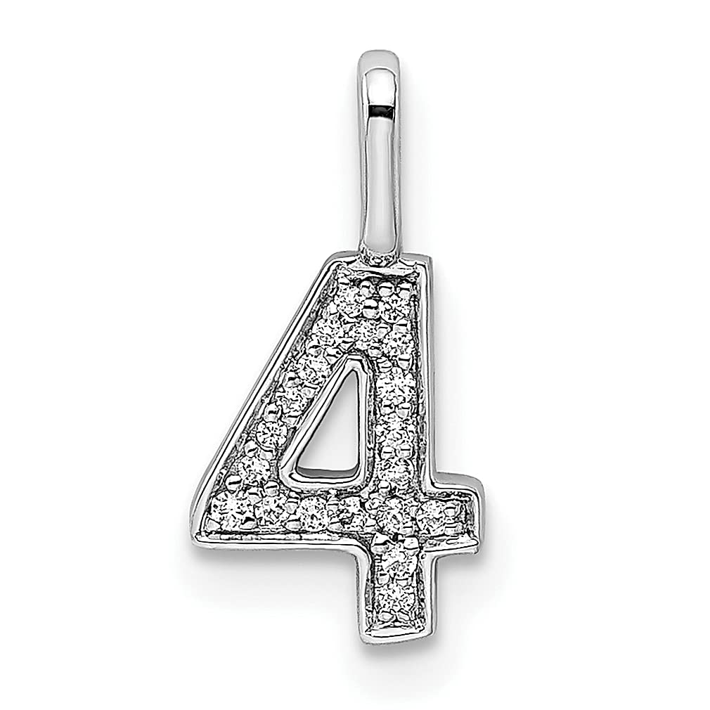 14K White Gold Diamond Number 4 Pendant Necklace - Elegant Fine Jewelry for Women | Perfect Birthday, Anniversary & Graduation Gift for Her | Ideal for Everyday Wear & Special Occasions