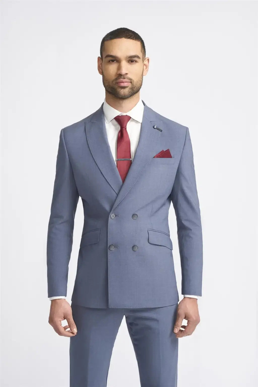 Victor Cavani Double Breasted Dove Gray Blazer for Men - Elegant Formal Wear for Weddings, Business Meetings & Special Occasions
