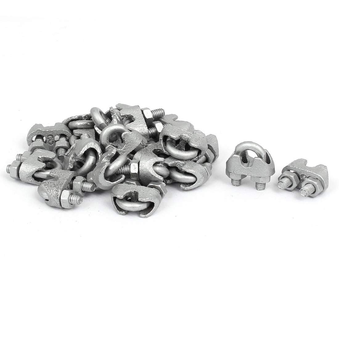 Premium M3 Metal Wire Cable Rope Clips - 20pcs Silver Gray Saddle Clamps & Fasteners for Secure Cable Management | DIY Projects, Home Organization, Automotive Wiring