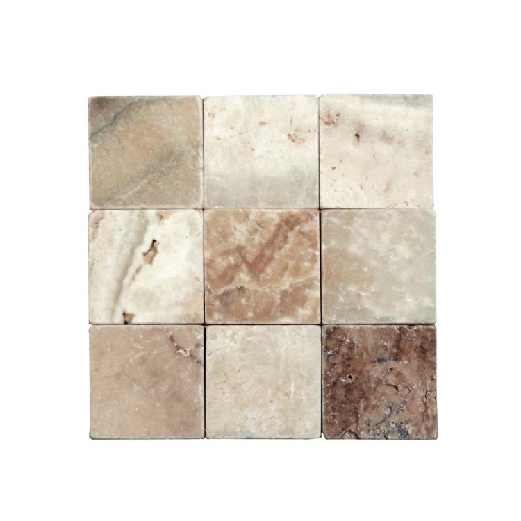 LaTravonya Natural Tumbled Travertine Subway Tile 4x4 Inch - Perfect for Kitchen Backsplash, Bathroom Walls & Flooring