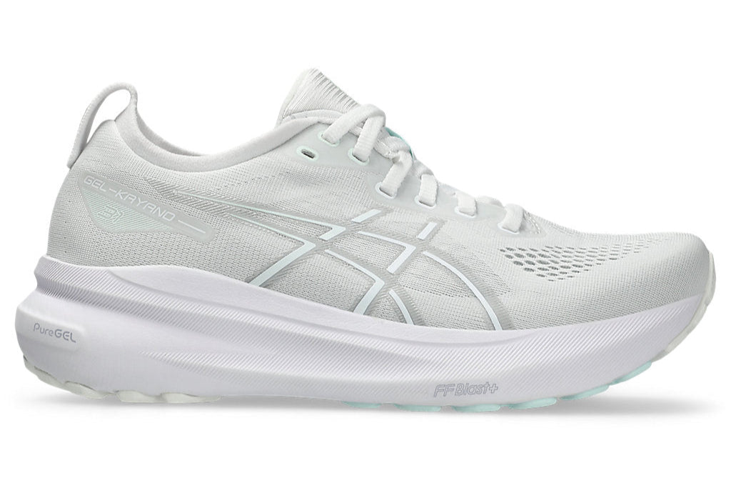 ASICS GEL-Kayano 31 Women's Running Shoes - White/White (B Width) | Stability Cushioning for Road Running, Jogging & Gym Workouts