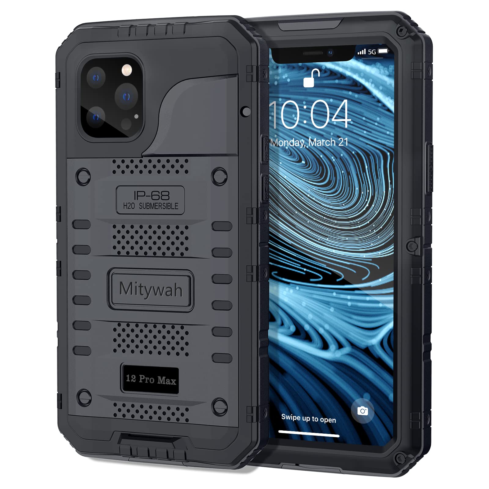 **Mitywah Heavy Duty Military Grade Waterproof Case for iPhone 12 Pro Max 6.7