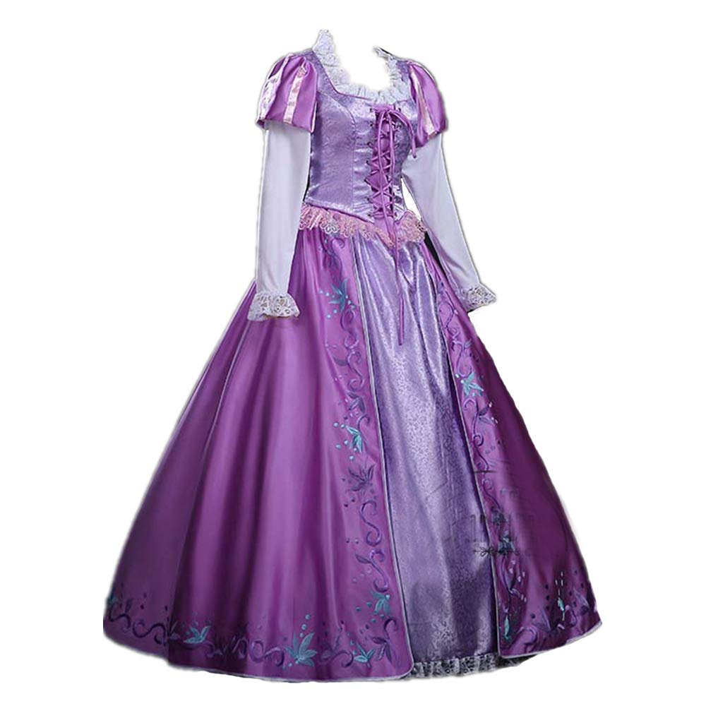 Best Embroidery Cosplay Costume for Adult Princess Rapunzel - Halloween Party, Carnival & Cosplay Events - Perfect for Disney Themed Parties & Costume Contests