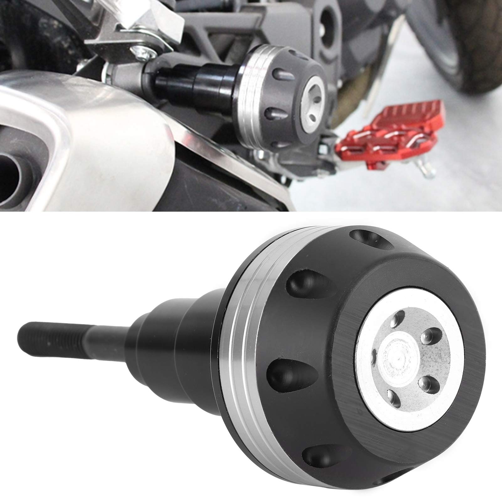 6.49in CNC Motorcycle Frame Sliders Crash Pad - Anti-Throw Drop Resistance Protector for 10mm Mounting Holes (Silver) - Ideal for Street and Track Riding