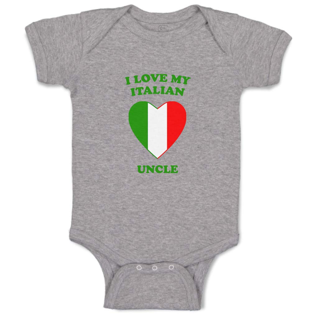 Custom Baby Bodysuit - I Love My Italian Uncle - 100% Cotton Baby Clothes for Boys & Girls - Perfect for Family Reunions, Italian Festivals & Photo Shoots