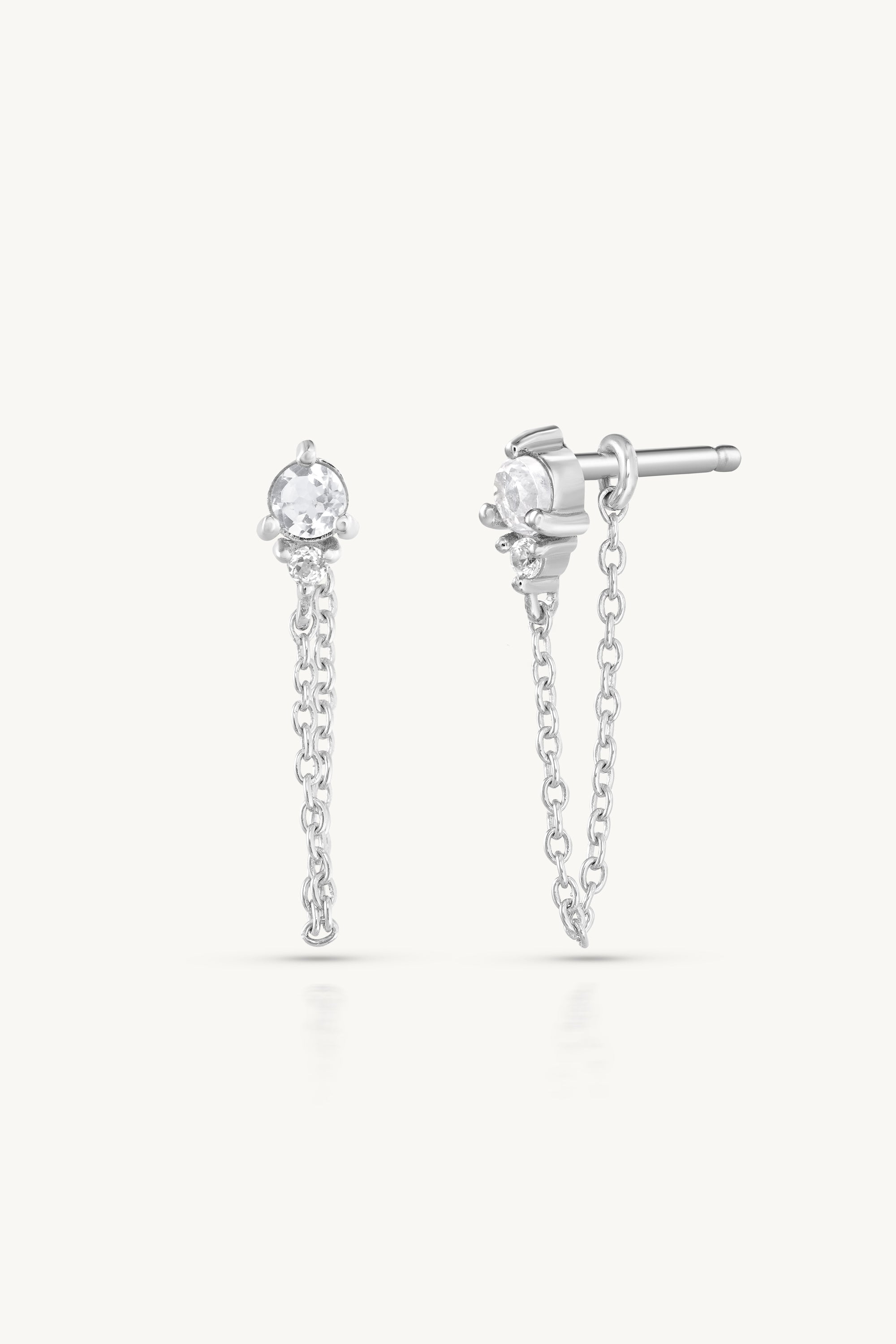 April Birthstone Silver Stud Earrings - Genuine Topaz Gemstone Jewelry for Women - Perfect Gift for April Birthdays & Special Occasions