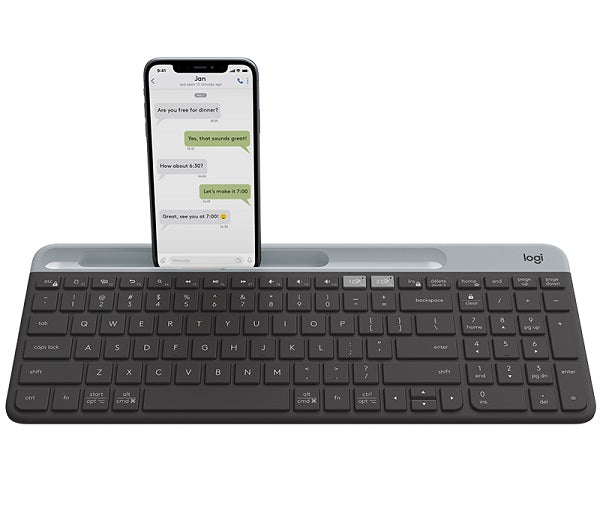 K580 Slim Multi-Device Bluetooth Wireless Keyboard - Compatible with PC, Mac, Tablet & Phone - Perfect for Home Office, Remote Work & Travel