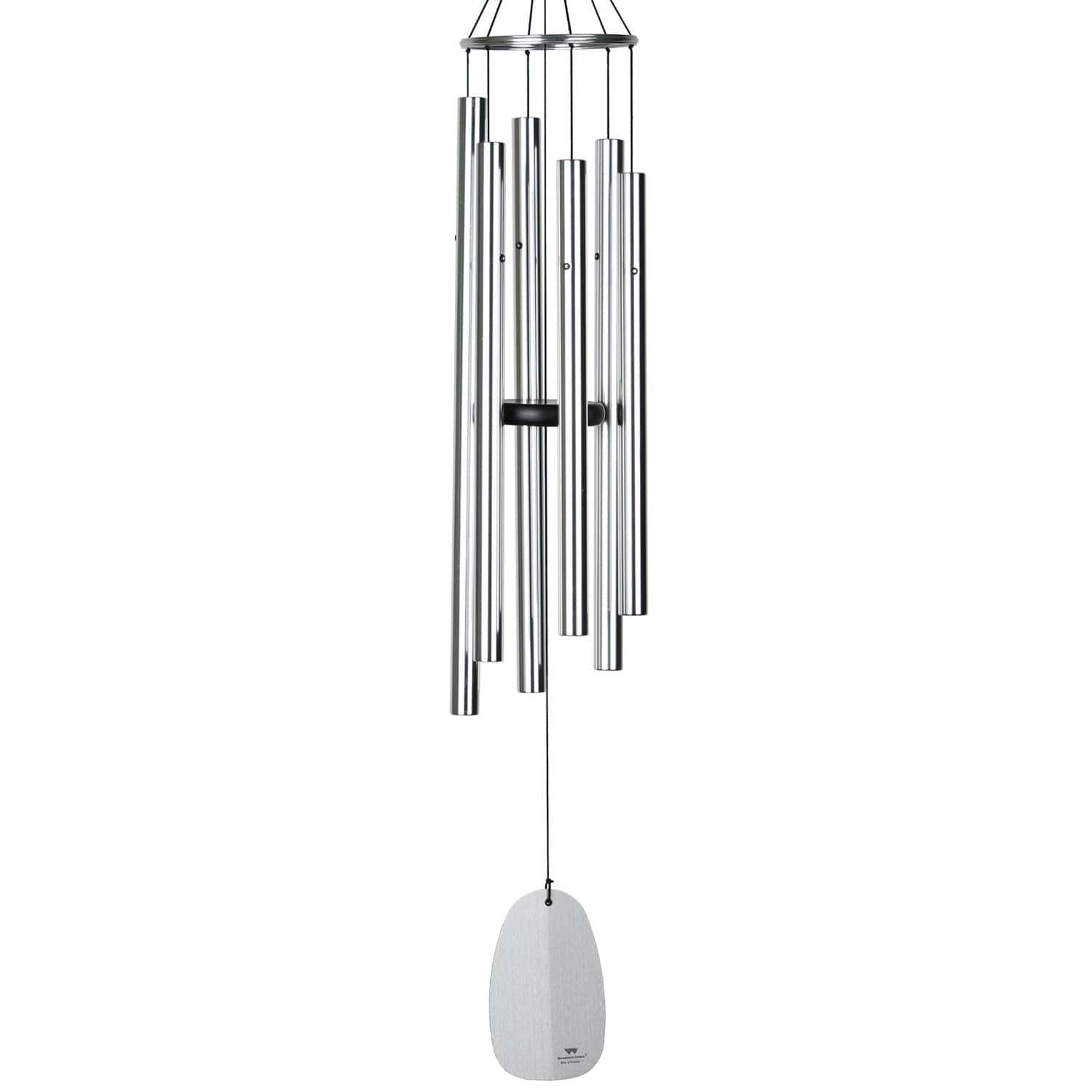 Bells of Paradise 44-Inch Silver Wind Chime - Outdoor Garden Decor for Patio, Porch & Backyard Relaxation