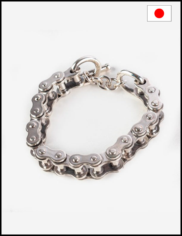 Iron Heart Motorcycle Chain Bracelet - Sterling Silver Biker Jewelry for Men & Women - Perfect for Biker Gangs, Motorcycle Riders & Edgy Fashion Lovers