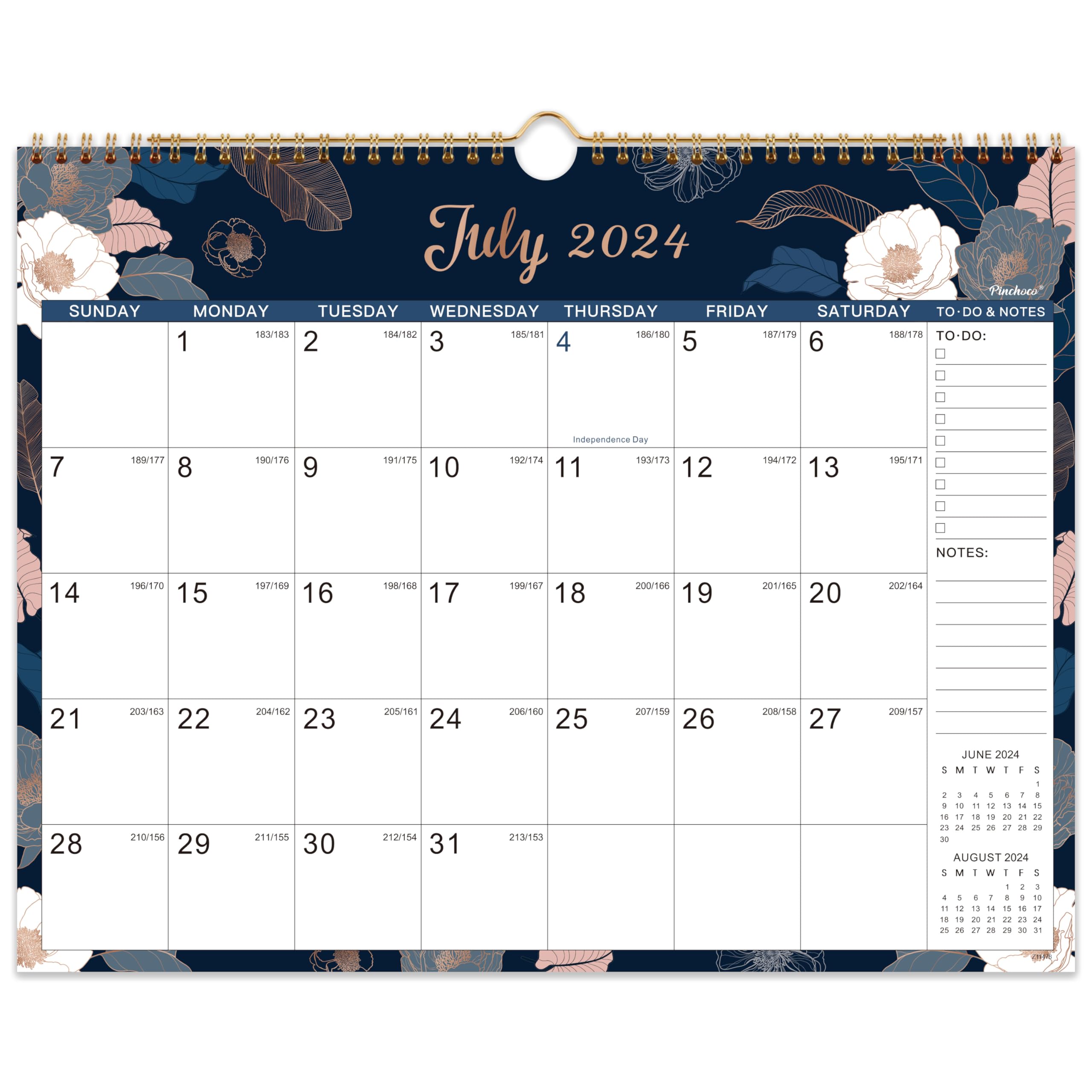2024-2025 Floral Wall Calendar - 18 Month Large Hanging Calendar (July 2024-December 2025) - 11.5