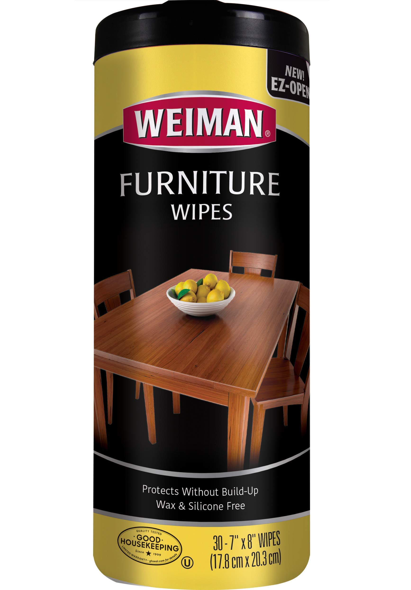 Weiman Wood Cleaner and Polish Wipes - 30 Count | Clean, Polish & Protect Wood Furniture | Perfect for Tables, Cabinets & Hardwood Floors